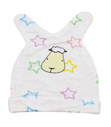 Baa Baa Sheepz Bamboo Cloth Baby Cap ( Colourful stars)