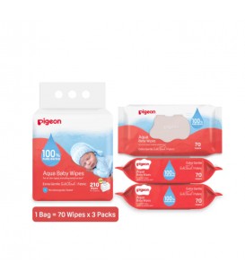 Pigeon Aqua Baby Wipes (70 Wipes) 3in1 Fliptop