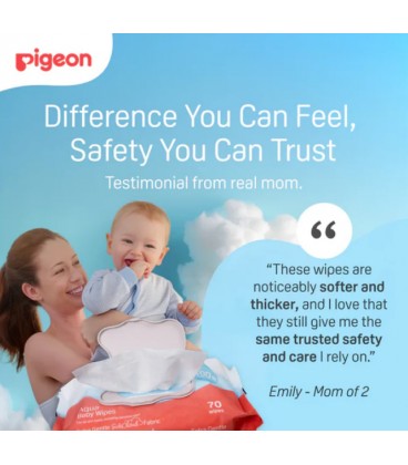Pigeon Aqua Baby Wipes (70 Wipes) 3in1 Fliptop