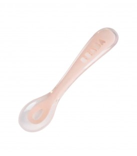 Beaba Ergonomic 2nd Age Ergonomic Silicone Spoon - Pink