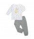 Bamboo Long Sleeve Shirt and Pants - Coloured Star and Sheepz Moon Grey (0-6M)