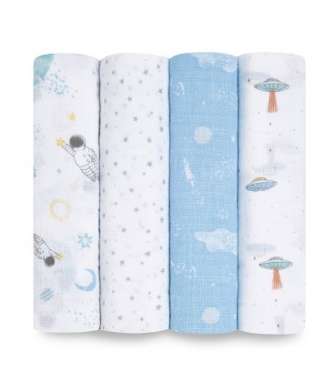Aden + Anais essentials cotton muslin swaddle 4-pack Space Explorers