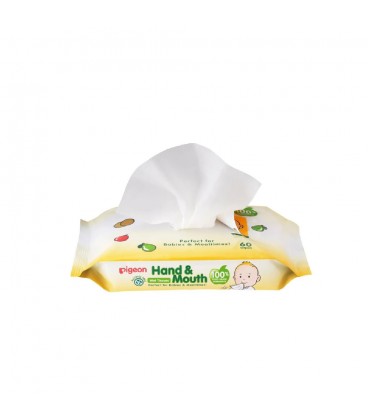 Pigeon Hand & Mouth Wet Tissue, 60s ( 2 In 1 Bag )