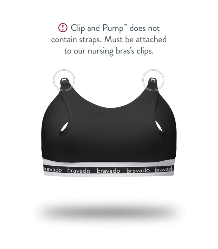 Bravado Clip & Pump Nursing Bra Large - Black 