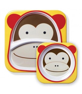 Skip Hop Zoo Melamine Plate & Bowl Set -Monkey
