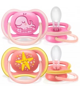 Philips Avent - Premium Ultra Air Soother 0-6M (twin pack) - Pink