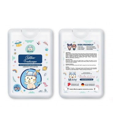 BB KITTY Kids Friendly Card Sanitizer Spray Alcohol Free Outdoor Freshscape - 20ml [Bundle of 3]