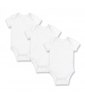 Not Too Big White Bamboo Short Sleeve Bodysuits 3 Pack (0-3M)