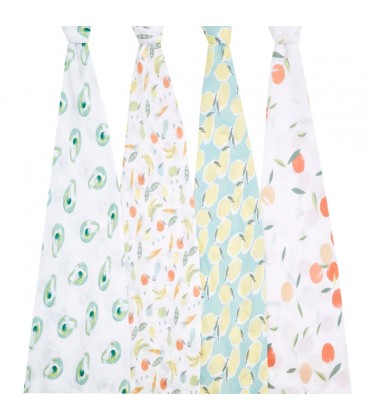 Aden + Anais Essentials Cotton Muslin Swaddle 4-Pack Farm to Table