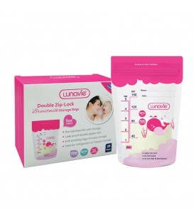 Lunavie Double Zip-Lock Breast Milk Storage Bag 5oz (28 Pcs)
