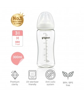 PIGEON Softouch Nursing Bottle (Logo Design) 300ml (3mth+)