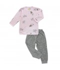 Baa Baa Sheepz Pyjamas Set Big Star Sheepz Pink + Big Sheepz Grey Pants (0-6m)