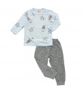 Baa Baa Sheepz Pyjamas Set Big Star Sheepz Blue + Big Sheepz Grey Pants (0-6m)