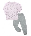 Baa Baa Sheepz Pyjamas Set Pink Small Sheep & Stars + Grey Big Sheepz Pants (6-12m)