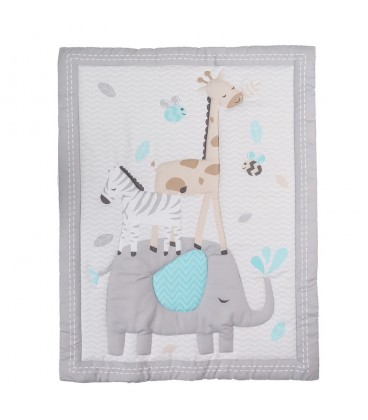 Happy Cot 100% Polyester Bedding Set - Animal Tower
