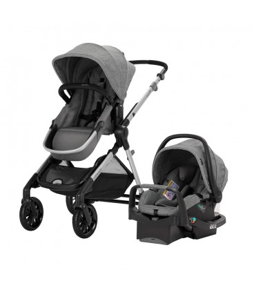 Evenflo Pivot Xpand™ Modular Travel System w/ SafeMax Infant Car Seat - Percheron Gray