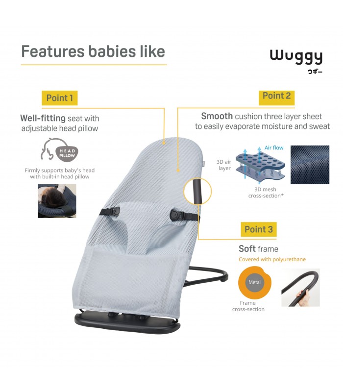 Pigeon Wuggy Baby Bouncer (Clear Sky)
