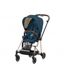Cybex Mios 3 Rose Gold Frame with Mountain Blue Seat Pack