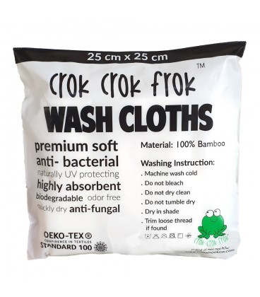 CrokCrokFrok Bamboo Wash Cloth - Bundle Of 5 Pieces