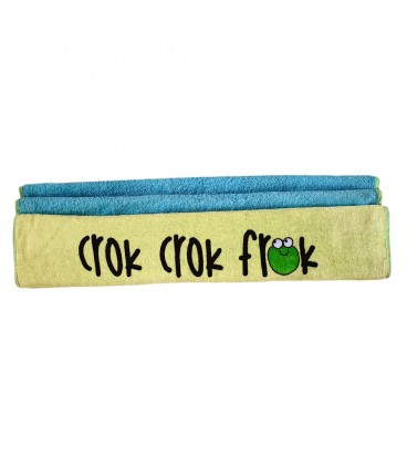 CrokCrokFrok Bath Towel Crok Papa - Apple Green with Blue