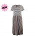 DooDooMooky Maternity & Nursing Dress Brown Striped Top with Brown Stripe Dress (L)