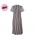 DooDooMooky Maternity & Nursing Dress Brown Striped Top with Brown Stripe Dress (L)