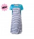 DooDooMooky Maternity & Nursing Dress Flower Green Top with Blue Striped Dress (S)