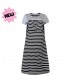 DooDooMooky Maternity & Nursing Dress Grey Top with Black Striped Dress (S)