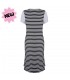 DooDooMooky Maternity & Nursing Dress Grey Top with Black Striped Dress (S)
