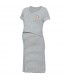 DooDooMooky Maternity & Nursing Dress Small Doo Doo Mooky Face Grey with Stripe Grey & White (S)