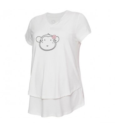DooDooMooky Maternity & Nursing T-Shirt Doo Doo Mooky Face White (XL)